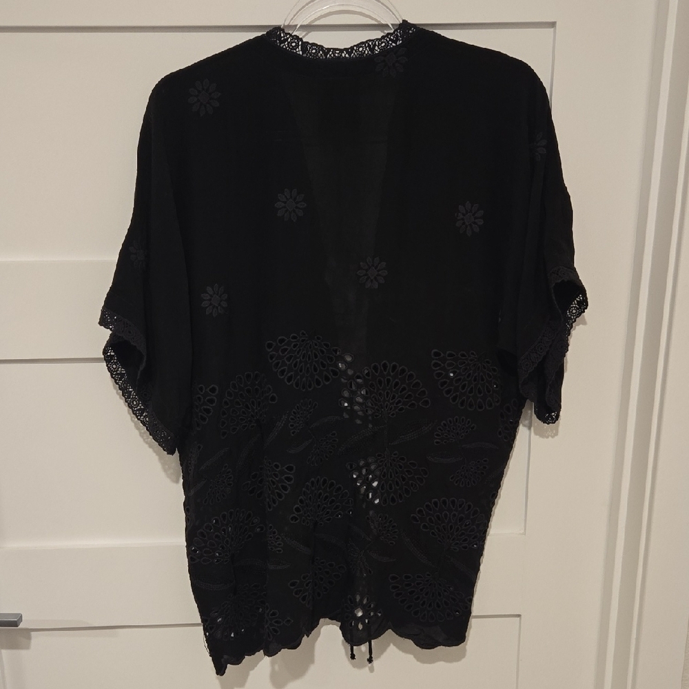 Johnny Was Black Elijah Kimono Bohemian Chic - Picture 6 of 7